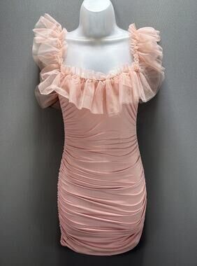 Hello Molly Pink Lace Mini Dress Size XS US 2/ AU 6